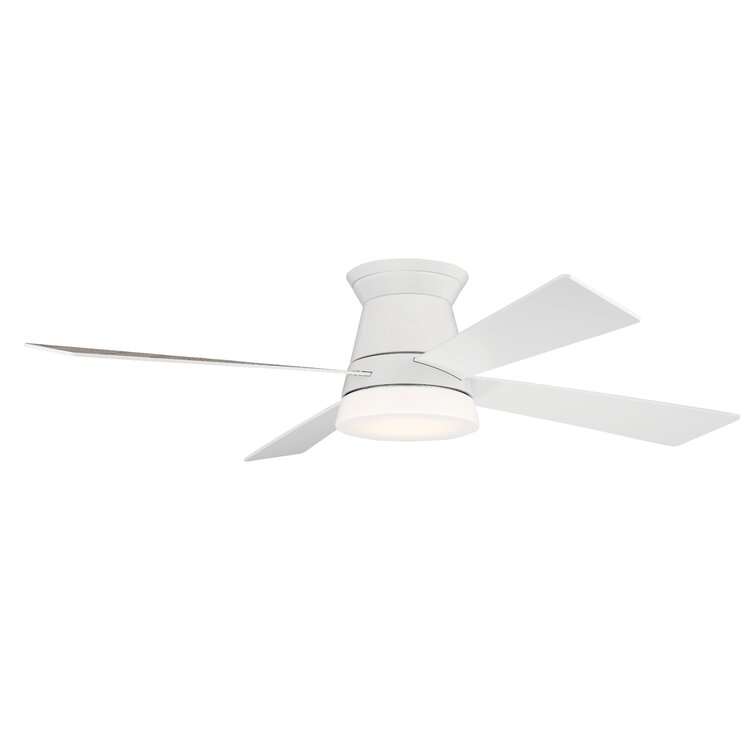 Windward 52 in Integrated LED Indoor/Outdoor Matte White Ceiling Fan with Light 