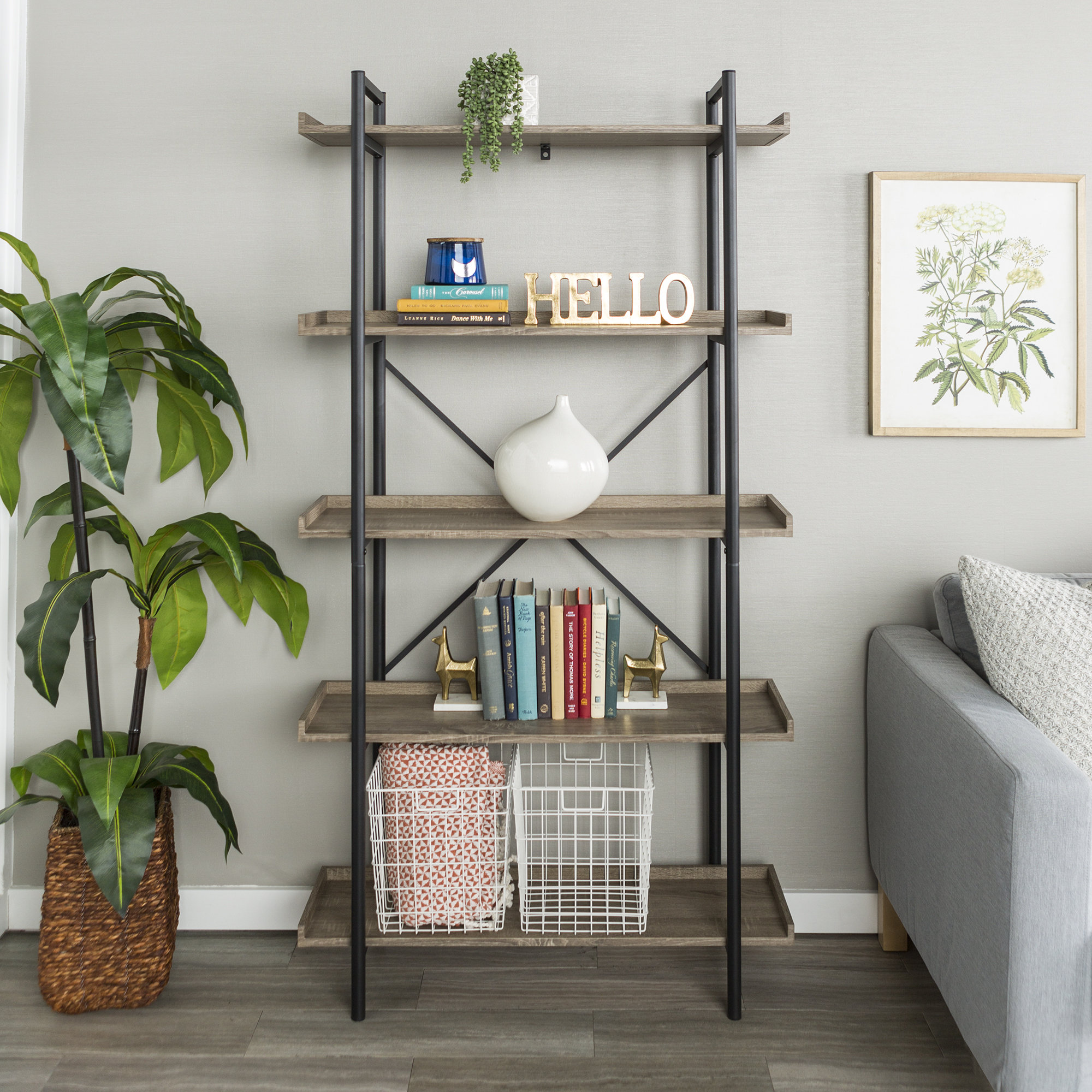 Three Posts Jessica 173.60Cm H x 91.5Cm W Metal Standard Bookcase & Reviews Wayfair.co.uk