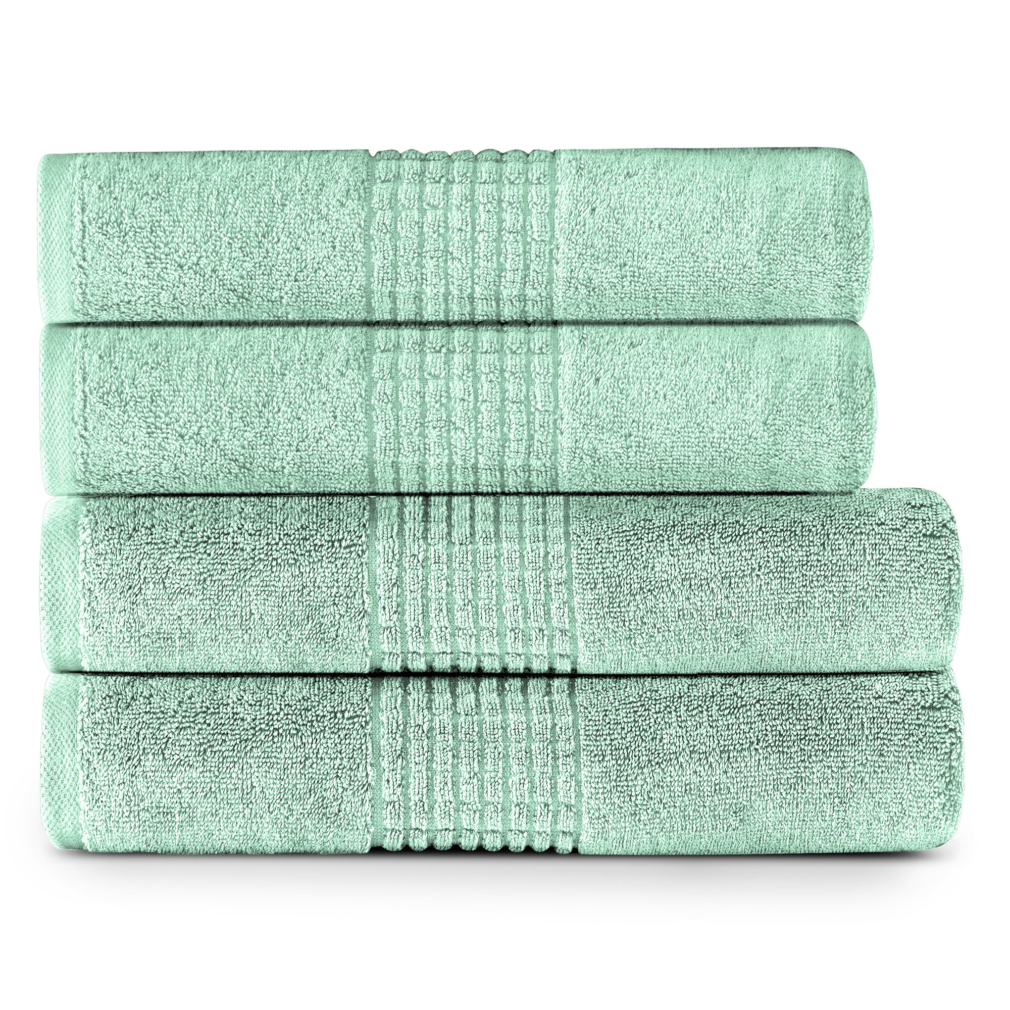 Luxury Spa Quality Mosaic Towels Set 100% Egyptian Cotton Towels Pack of 8, White - Lavish Touch 2 Bath Towels Heavy Weight 2 Hand and 4 Face Towels 700 GSM 2 Ply Cotton Plush 