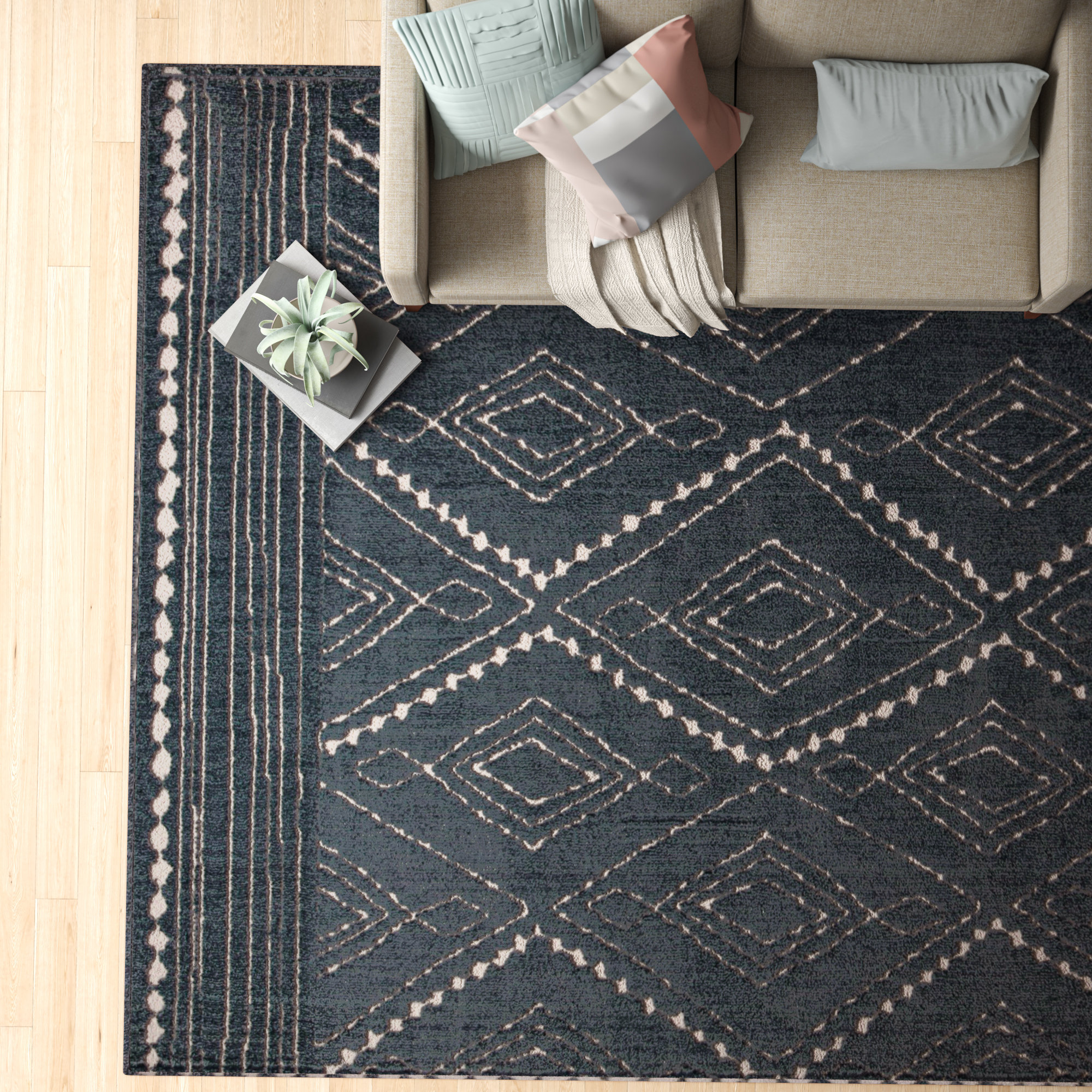 Corrigan Studio® Sullivan Geometric Blue Area Rug & Reviews Wayfair