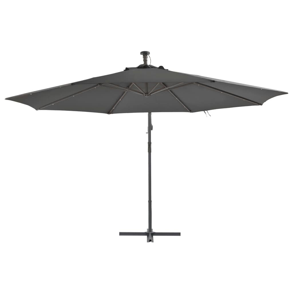Vermont 3.5m Cantilever Parasol with Lights gray