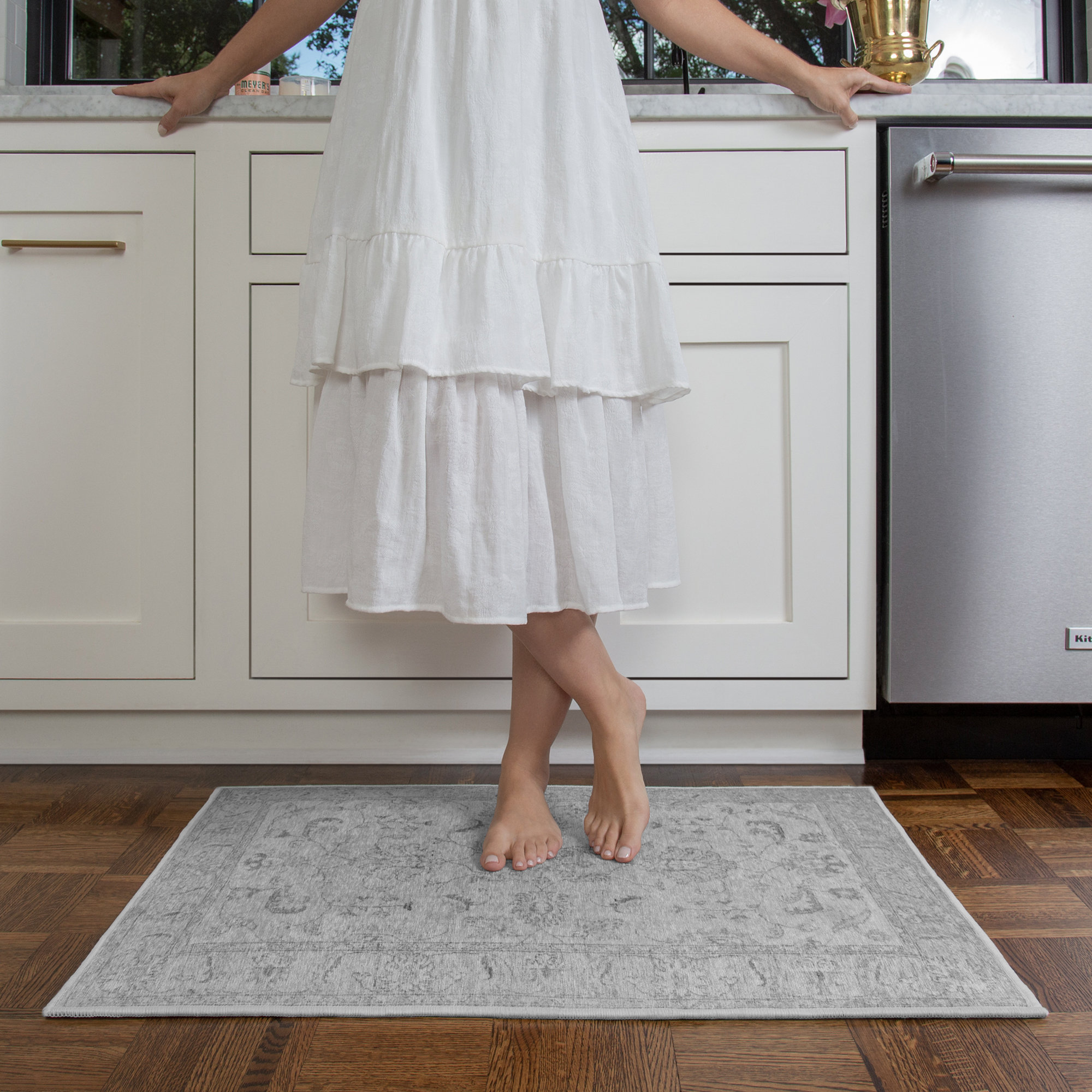 GelPro Nevermove Grey Area Rug & Reviews Wayfair