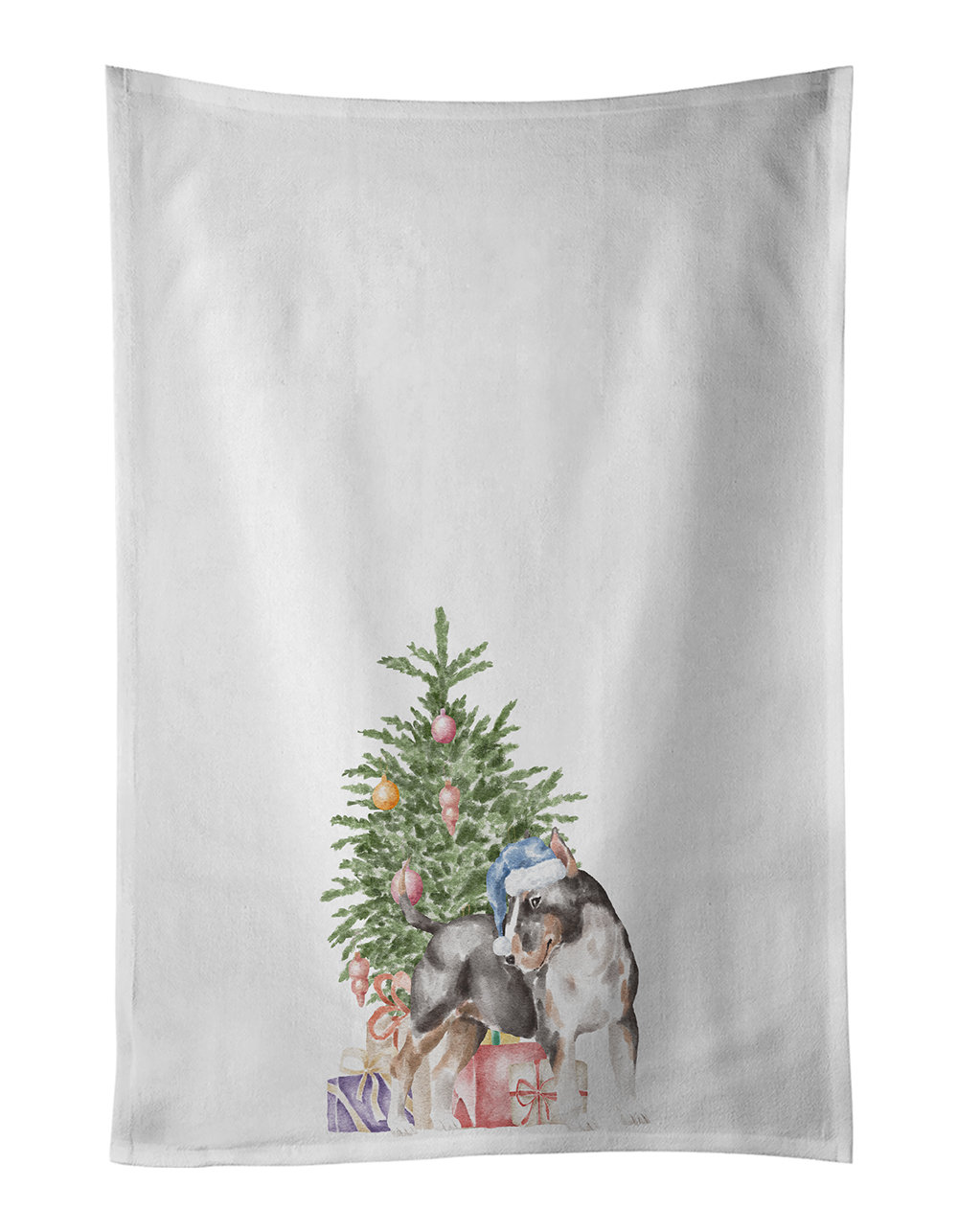 The Holiday Aisle® Bull Terrier Tricolor Christmas Presents and Tree
