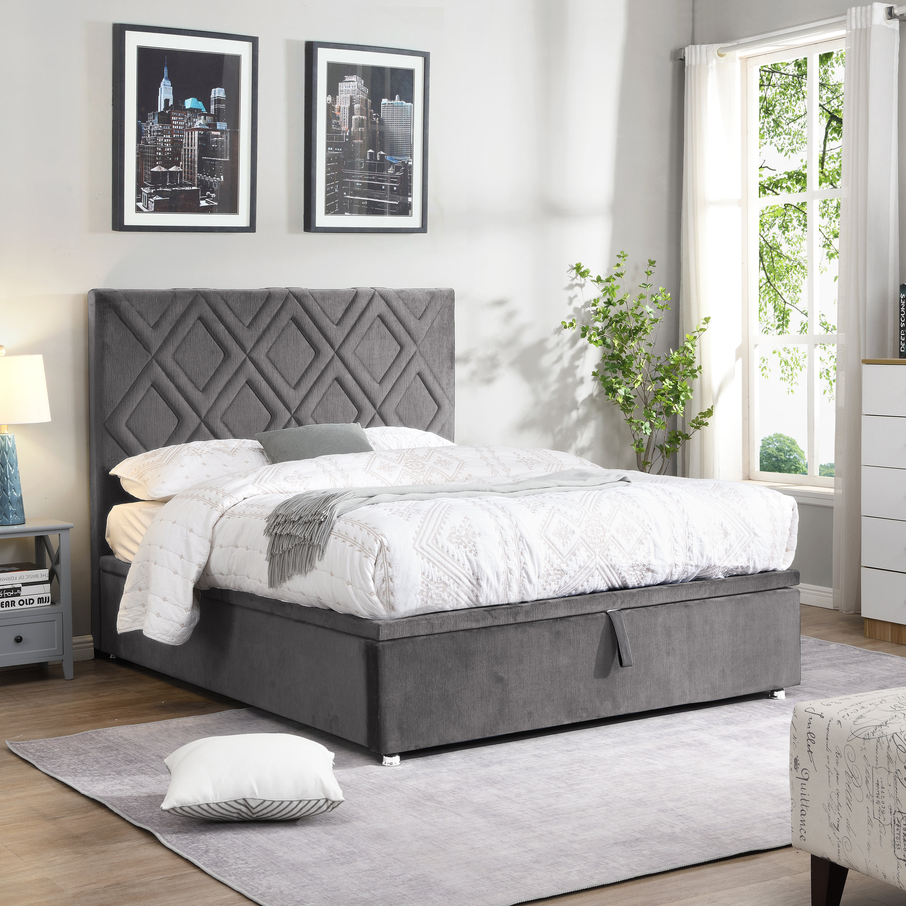 Ebern Designs Kyshana Upholstered Ottoman Bed Wayfair.co.uk