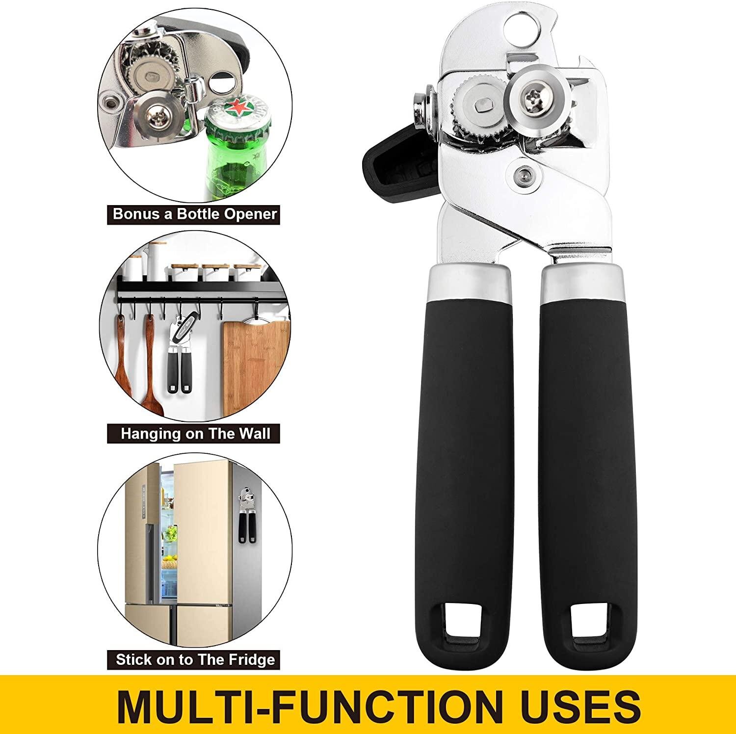 NON SLIP HEAVY DUTY STAINLESS STEEL TIN CAN OPENER EASY GRIP KITCHEN MAGNETIC 