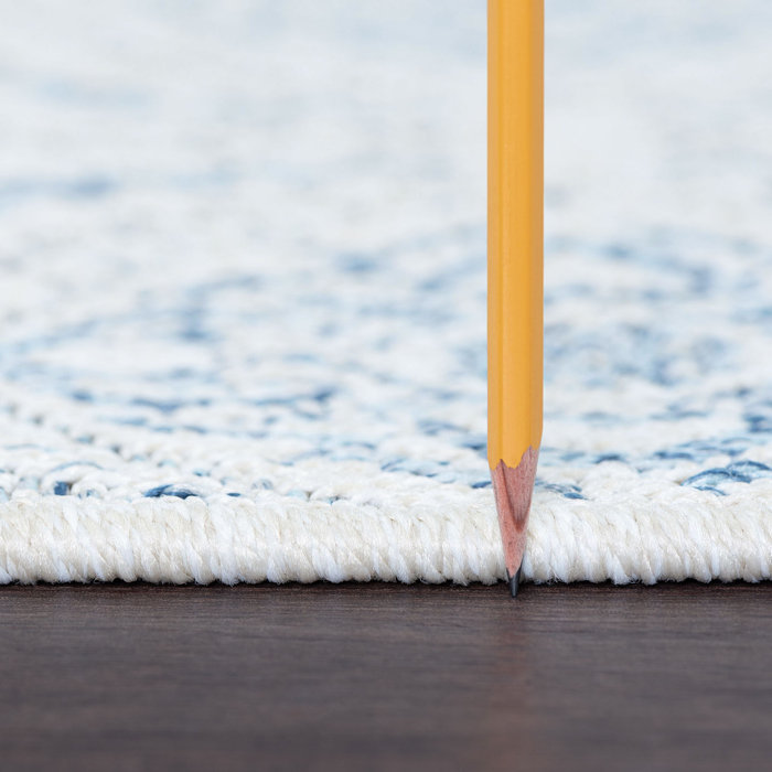 Bungalow Rose Cream/Blue Indoor/Outdoor Rug & Reviews | Wayfair