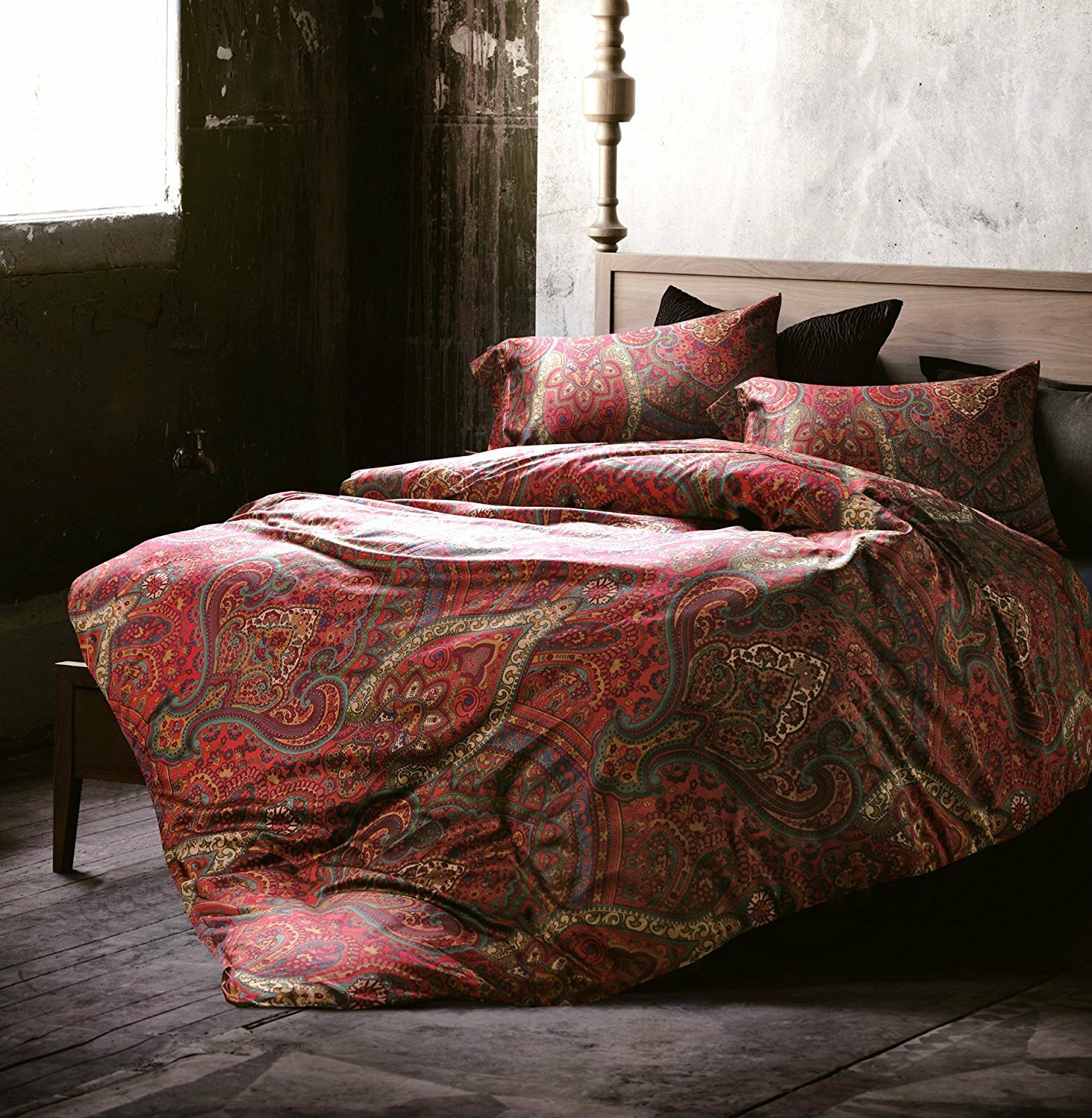 Details about   Indian Paisley Super King Size Bed Cover with Pillow 100% Cotton 