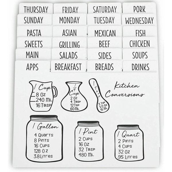 Recipe Card Dividers | Wayfair