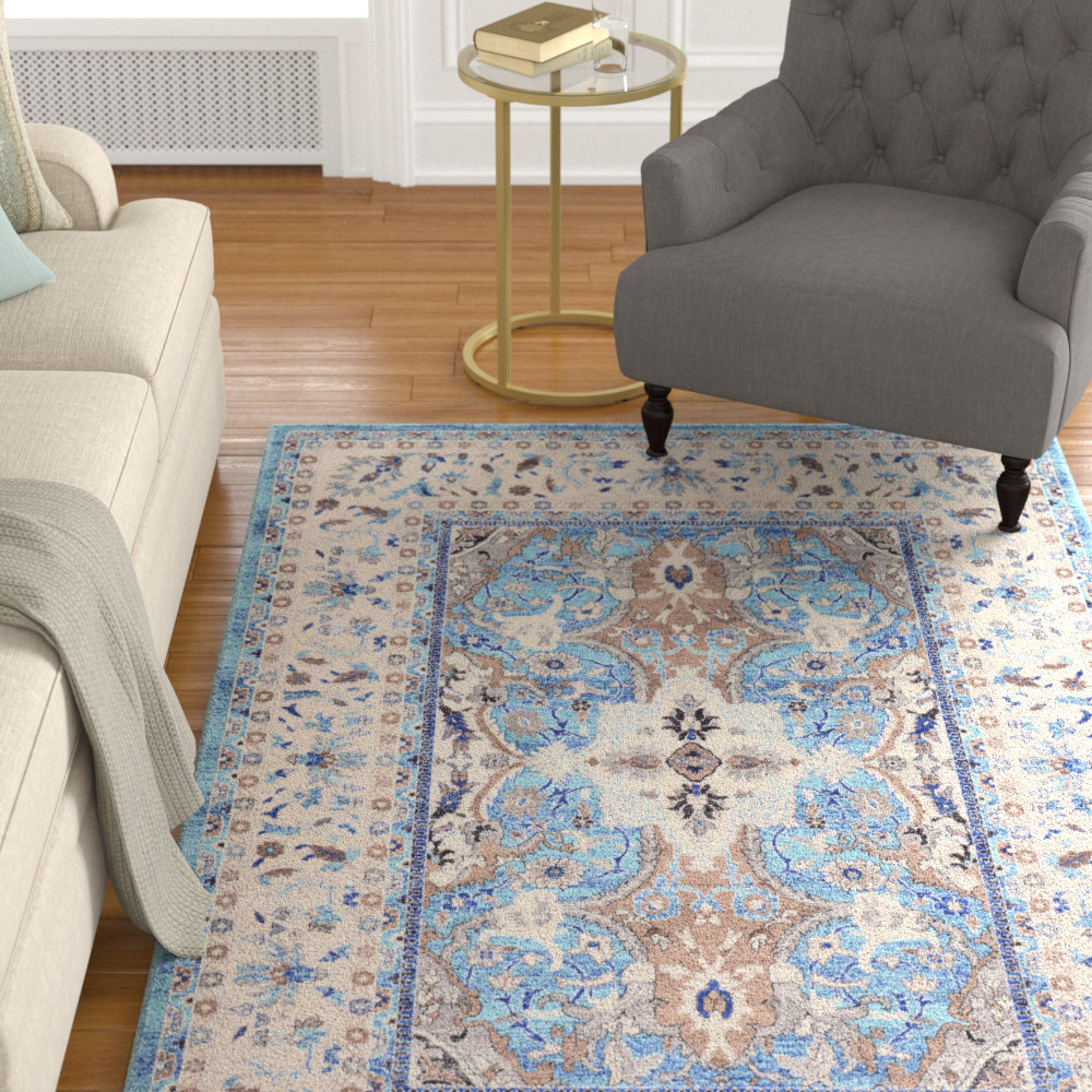 Astoria Grand Duckett Oriental Light Blue/Gray/Tan Area Rug & Reviews