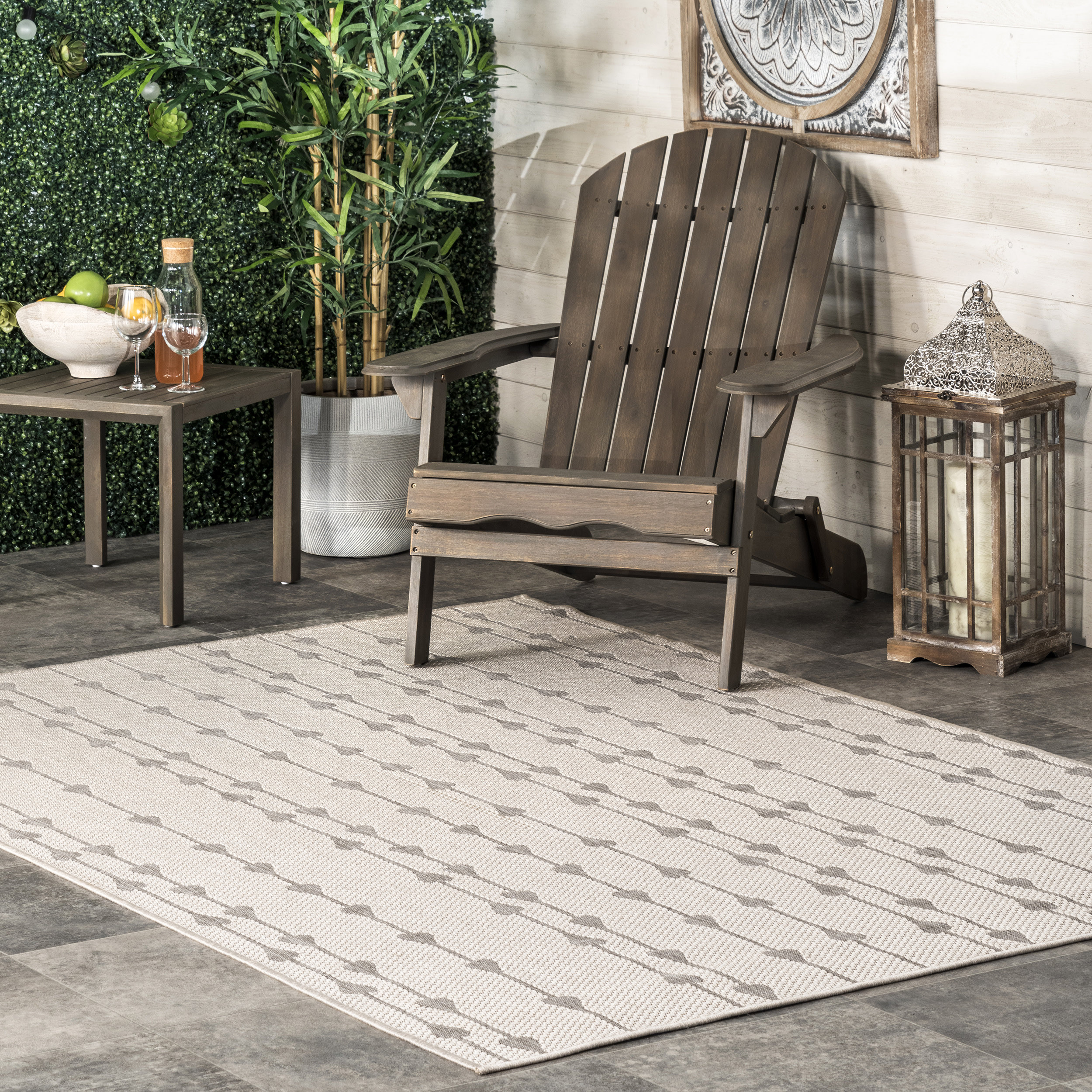 Union Rustic Edgington Gray/Ivory Indoor/Outdoor Rug | Wayfair
