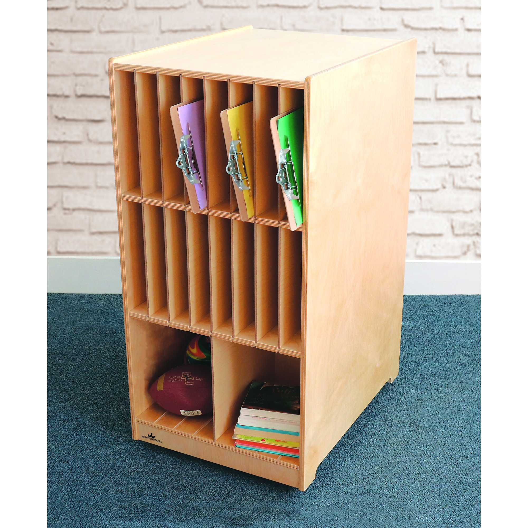 Whitney Bros. Double Sided 24 Compartment Teaching Cart with Casters