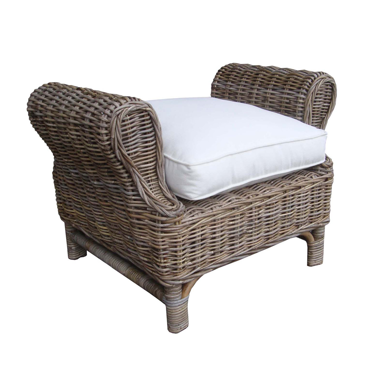 Bayou Breeze Marquis Rattan Ottoman | Wayfair