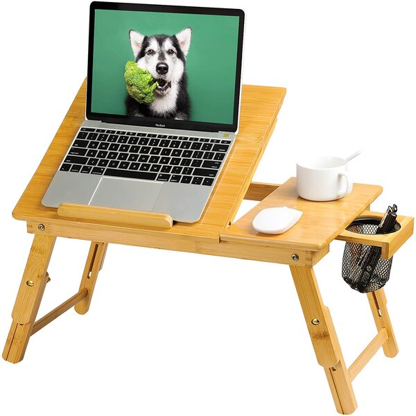 Folding Laptop Table Stand Bed Computer Desk Camping Picnic Table Breakfast Tray 