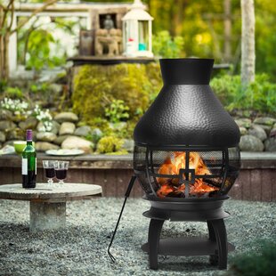 43.5'' H x 20'' W Iron Wood Burning Outdoor Fire Pit