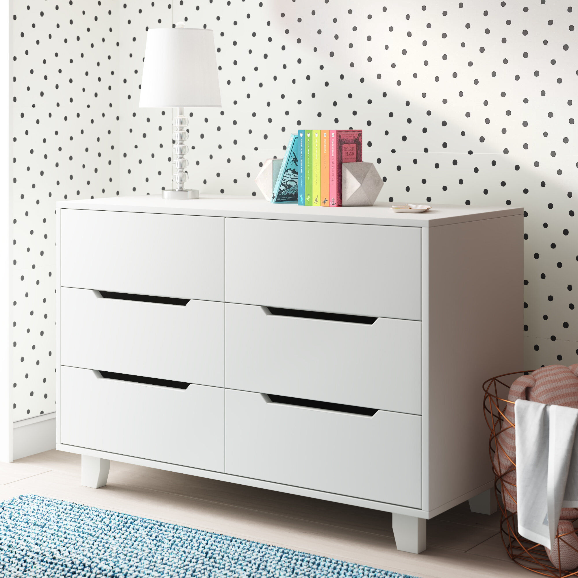 Tito 45'' Wide 6 - Drawer Double Dresser
