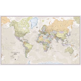 1 Map with Repositionable Adhesive Poster Corners Superior Mapping Company United States Poster Size Wall Map 40 x 24 with Cities 