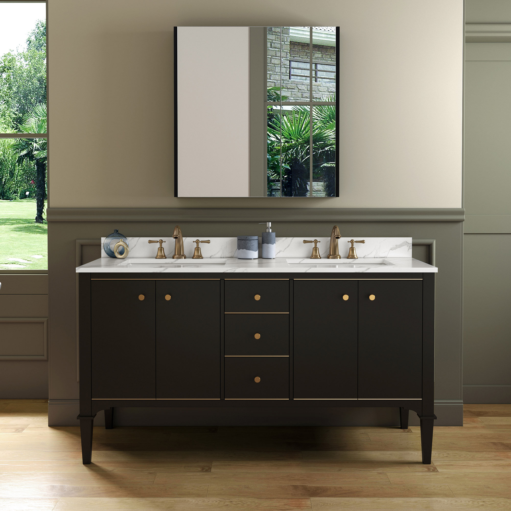 Rosdorf Park Foroogh 61'' Freestanding Double Bathroom Vanity with