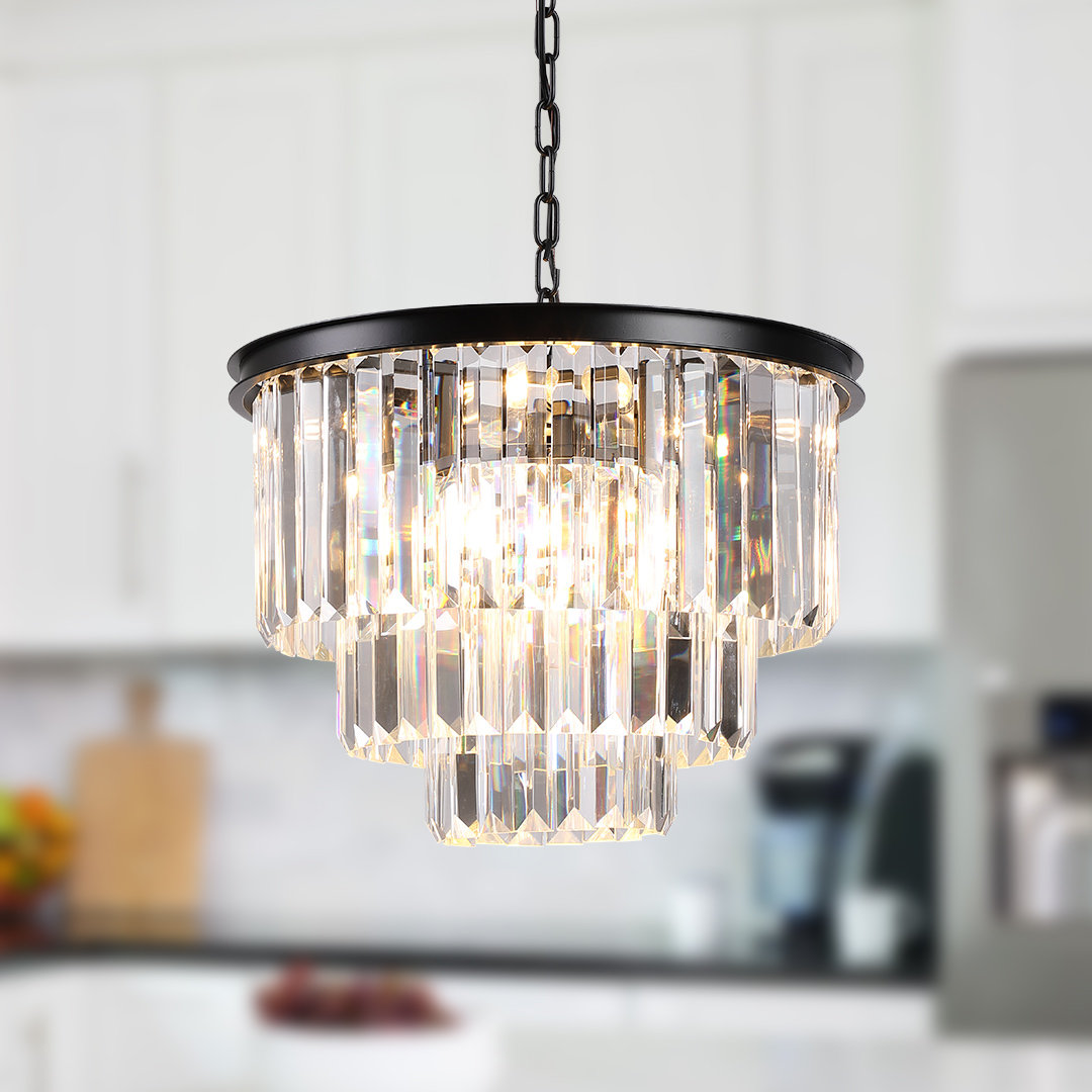 Greyleigh™ Castleford 6 Light Unique Tiered Faceted Glass Cascade