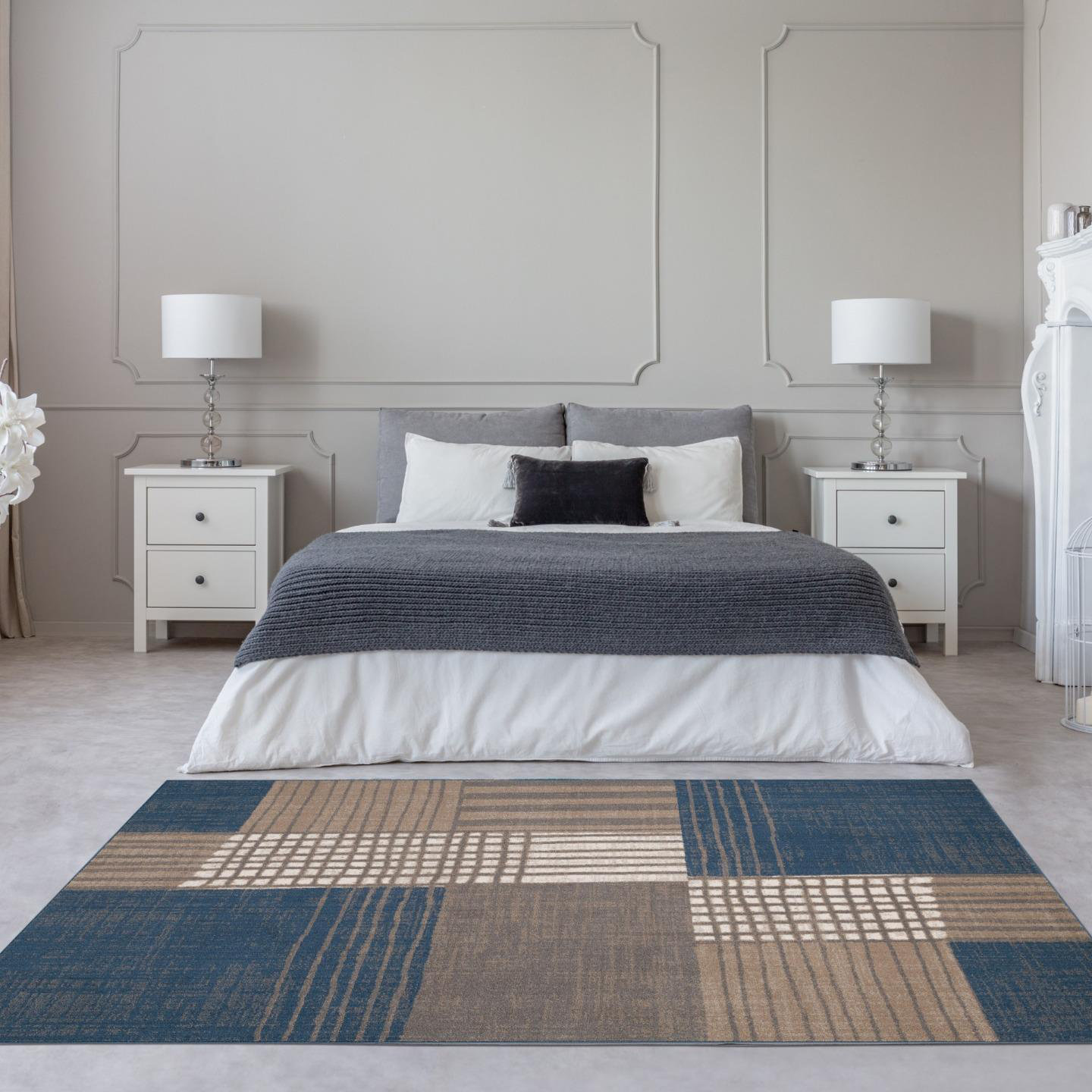 Luxe Weavers Incas Collection 184 Blue 9X12 Modern Plaid Area Rug Wayfair