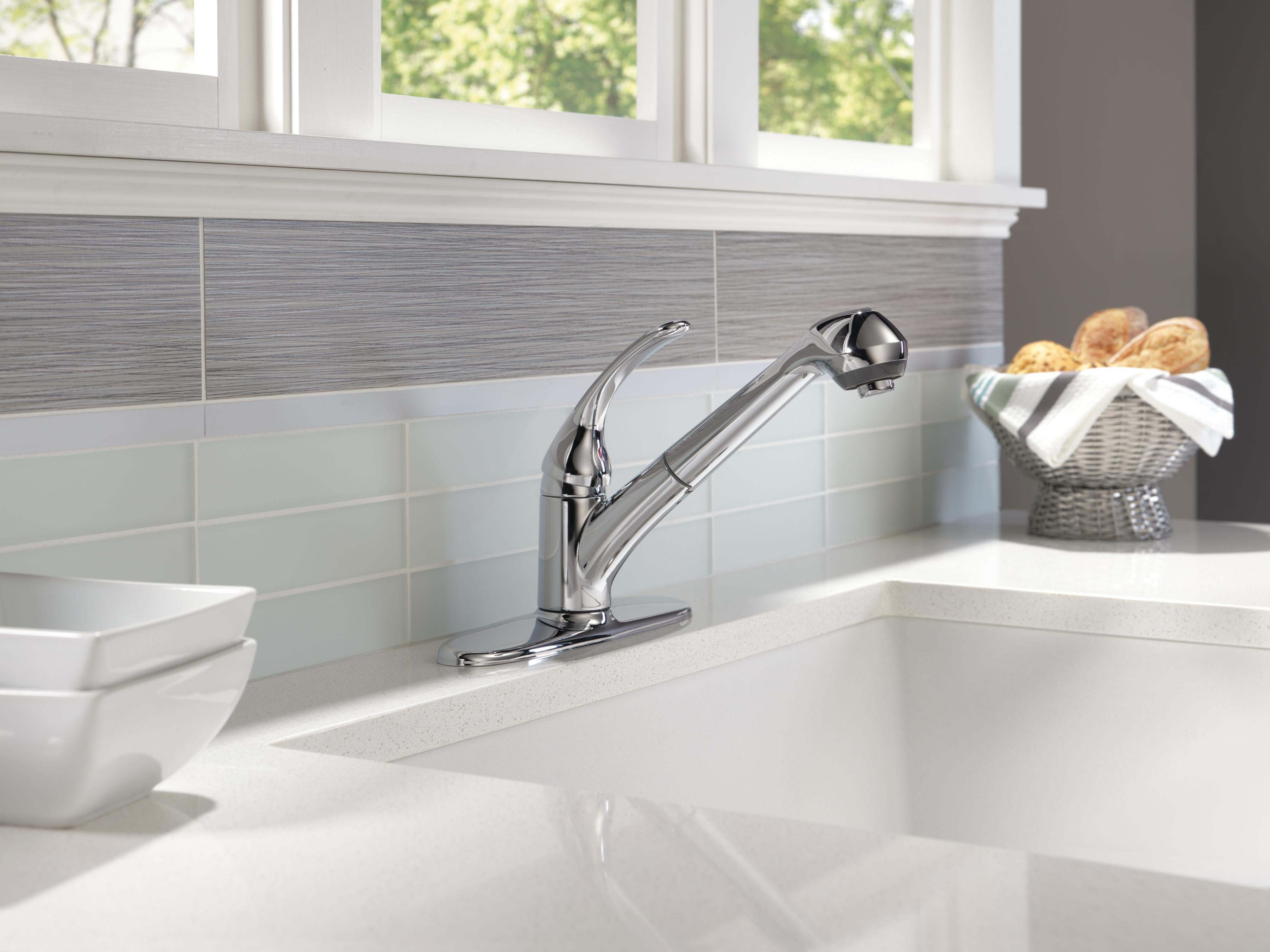 B4310LFSS Delta Foundations Pull Out Kitchen Faucet & Reviews Wayfair
