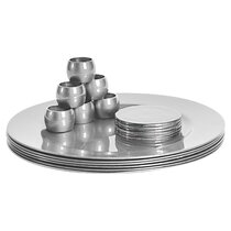 33cm Hammered Edge Hammered Silver Argon Tableware 12pc Charger Plates and Coasters Set