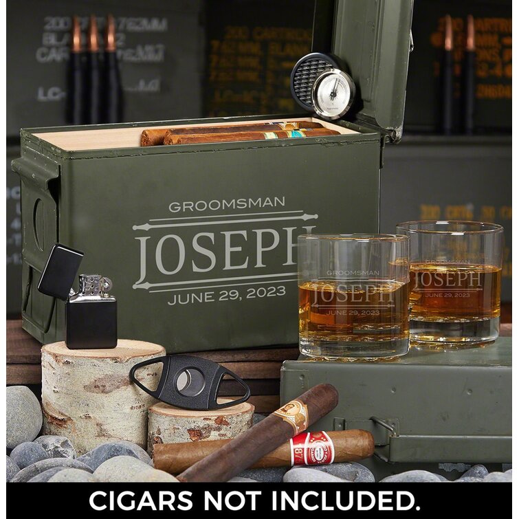 Empty Metal Ammo Boxes 50 Cal Repurposed Into Cigar Humidor Boxes