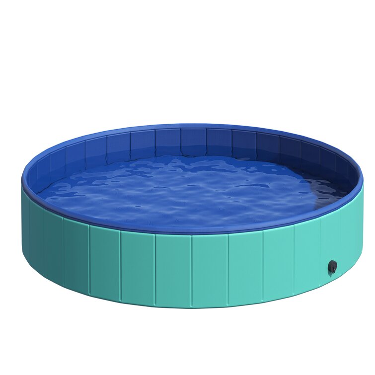 FEANDREA Dog Pool Portable Collapsible Pet Bath Tub Foldable Pet Swimming Pool Indoor and Outdoor Anti-Slip Design Blue UPDP002Q01 