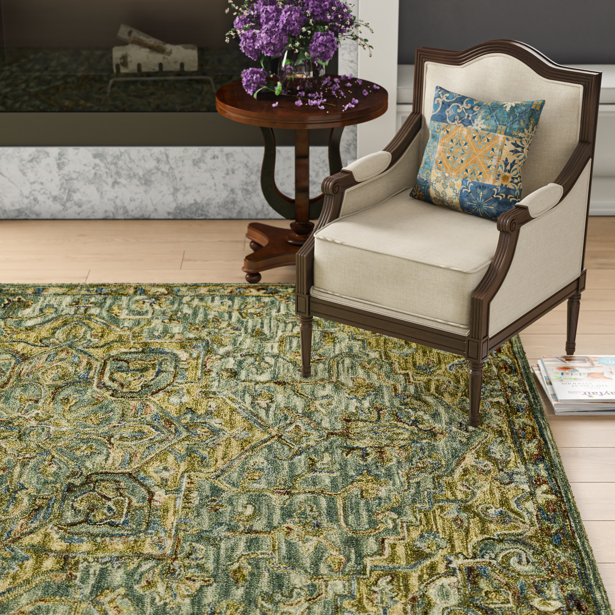 Astoria Grand Watertown Oriental Hand Hooked Wool Dark Green/Tobacco Area Rug & Reviews Wayfair