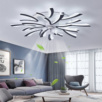 Details about   52'' Modern Ceiling Fan Light LED Crystal Chandelier Retractable Blades w/Remote 