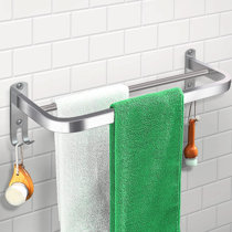 20 Inch Bathroom Double Towel Bar Rail Wall Mount Rack Holder Space Aluminum US 