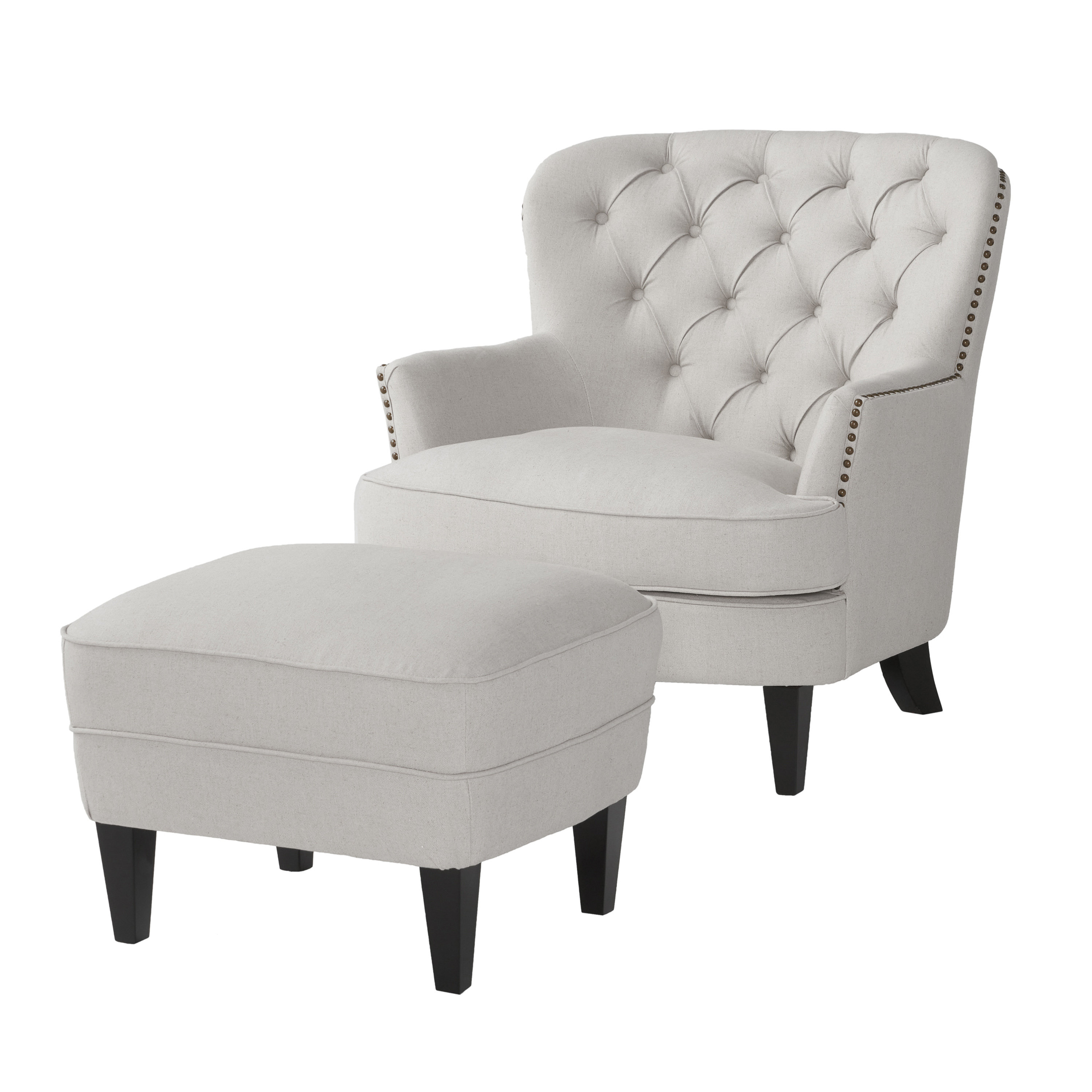 Dannesha 32.5” Wide Tufted Armchair and Ottoman