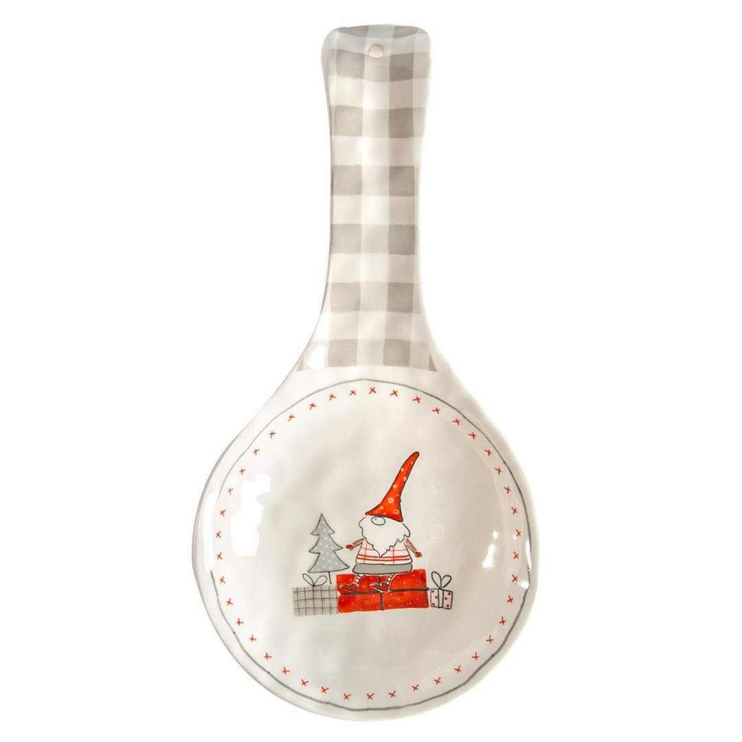 Patchwork Spoon Rest red,white