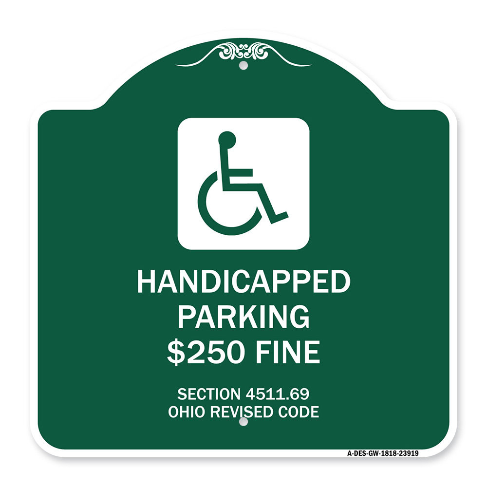 Signmission Designer Series Sign Handicapped Parking 250 Fine