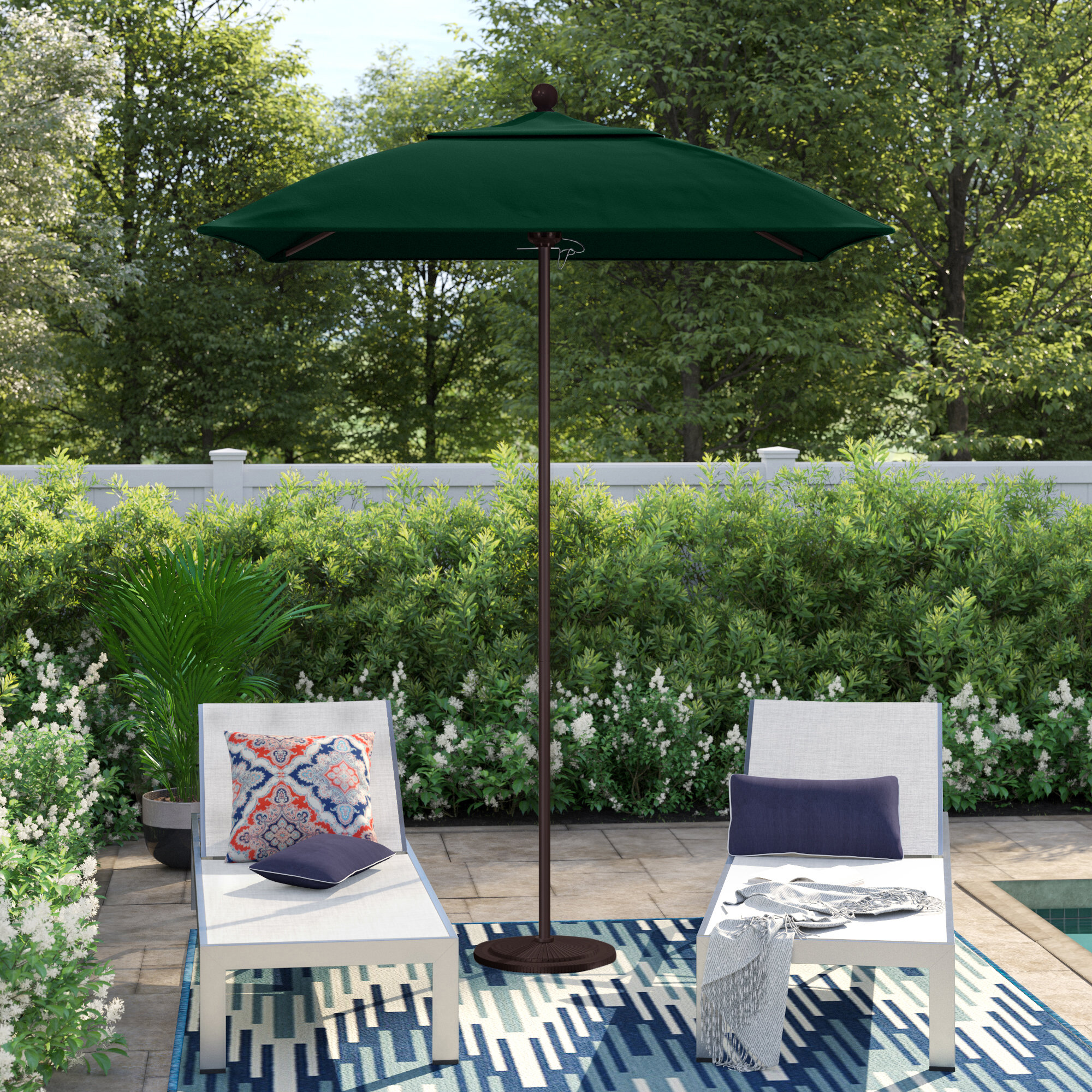 Arlmont & Co. Hibo 6' Square Market Sunbrella Umbrella & Reviews Wayfair