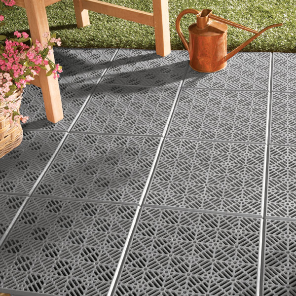 4 Pack Terracotta Interlocking Garden Path Walkway Floor Lawn Patio Tiles 
