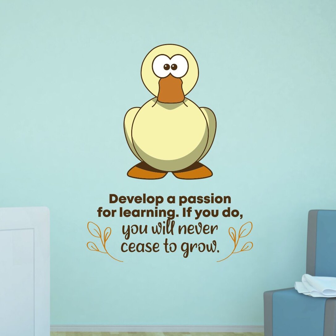 Zoomie Kids Learning Passion Duck Life Cartoon Quotes Wall Decal ...