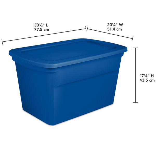 Sterilite 30 Gallon Plastic Stackable Storage Tote Container Box