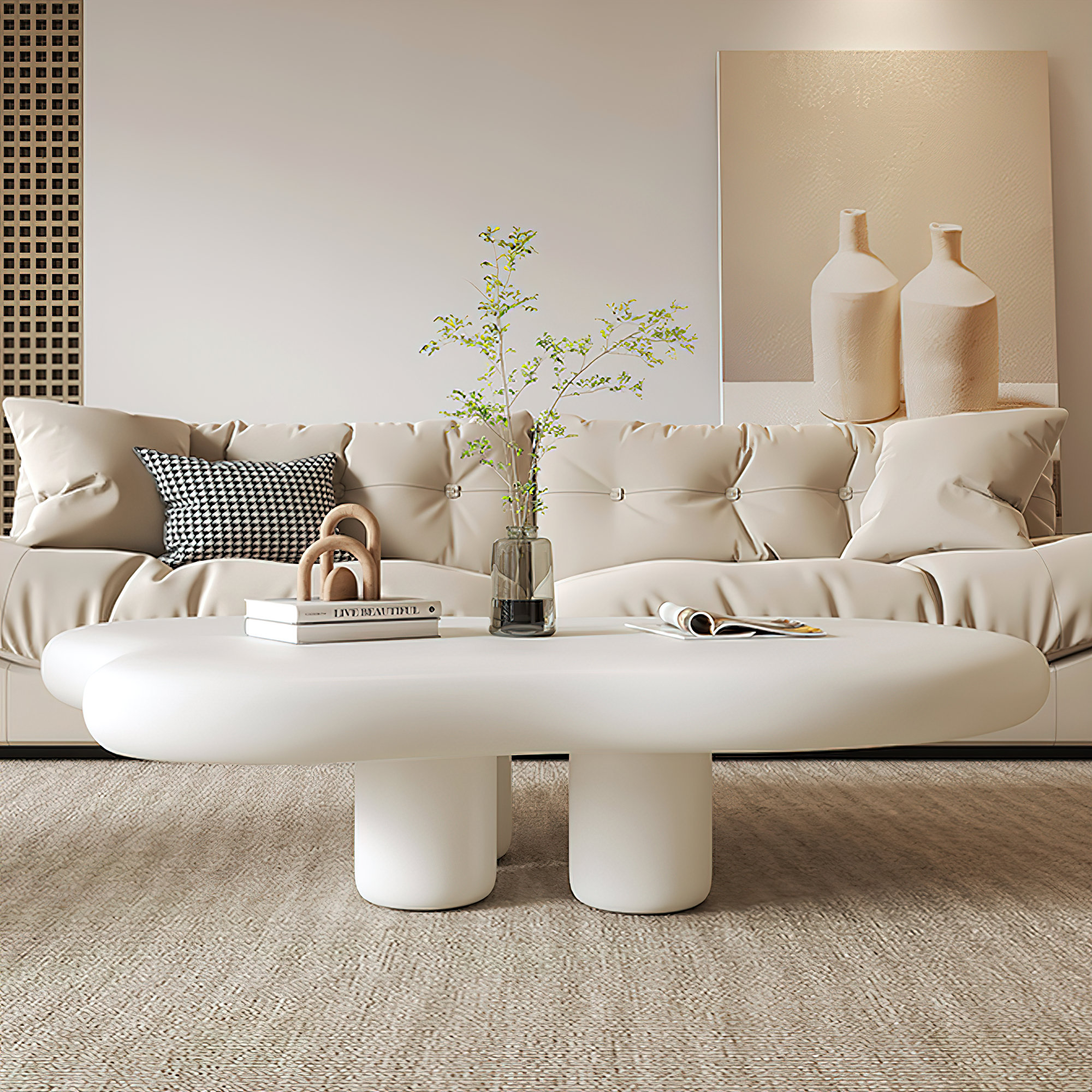 Brayden Studio® Allrich 4 Legs;Pedestal Coffee Table Wayfair Canada