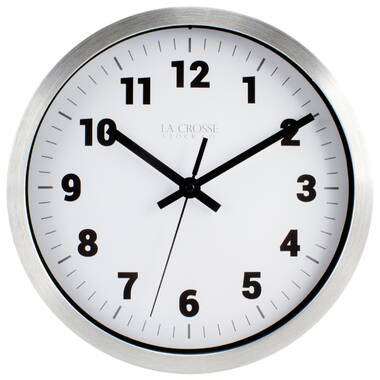 Equity by La Crosse Wall Clock White Floating Dial Analog Metal Hand Glass Lens 