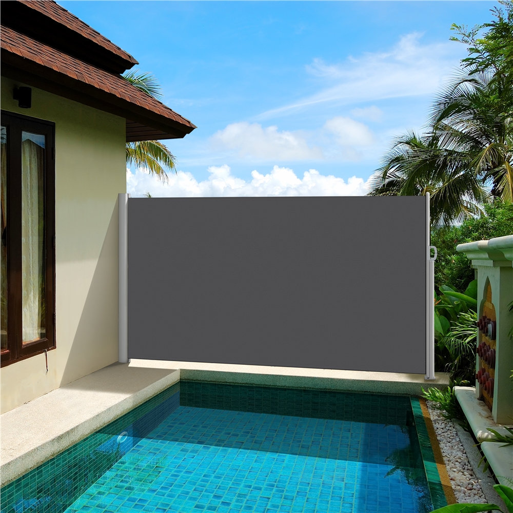 Yaheetech Manual Retraction Side Awning in Dark Gray Wayfair