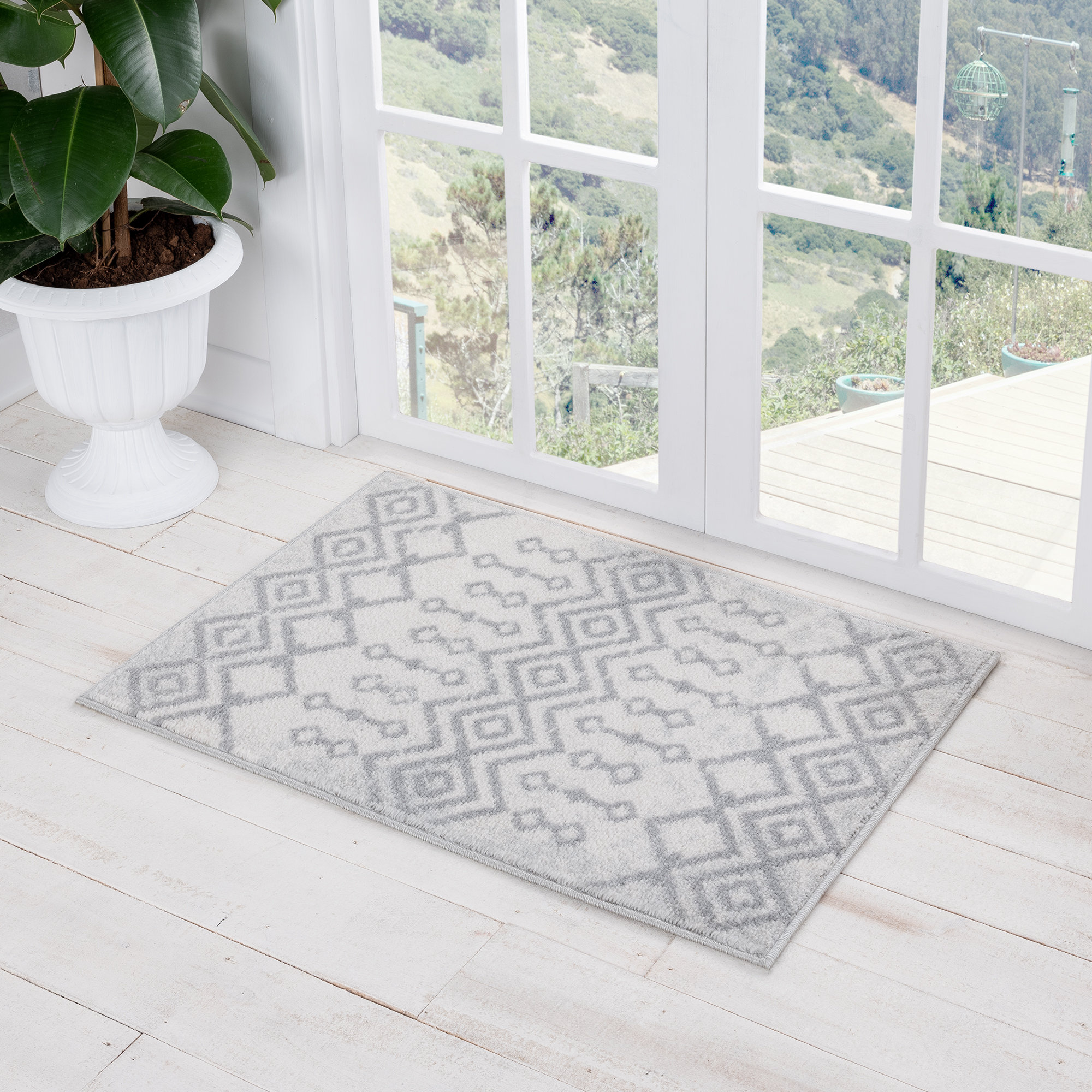 Loon Peak® Alvis Geometric Gray Area Rug & Reviews Wayfair