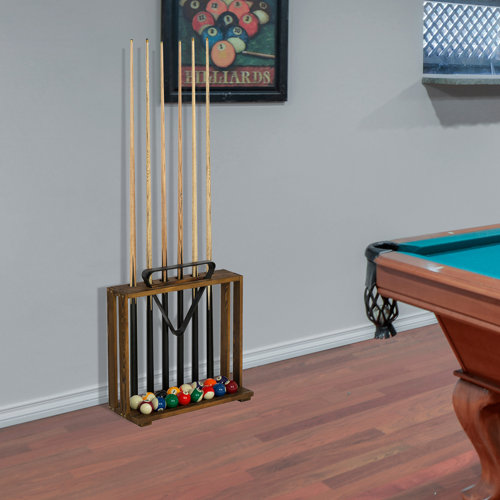 MyGift Billiard Pool Cue Rack with Triangle Rack Slot | Wayfair