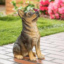 German Shepherd Cold Cast Bronze Figurine Sculpture Ornament Dog Lovers Gift 