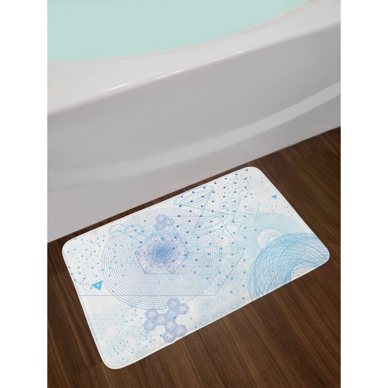 East Urban Home Science Pale Blue Outer Space Bath Rug 