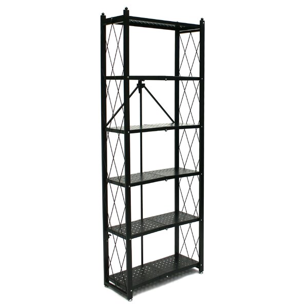 Platinum No assembly/no tools required Freestanding Large Book shelf Kitchen shelving Tall Bookcase Origami 5-Shelf Pantry Rack Organizer Slim Rack Open Style Modern Vertical Furniture 