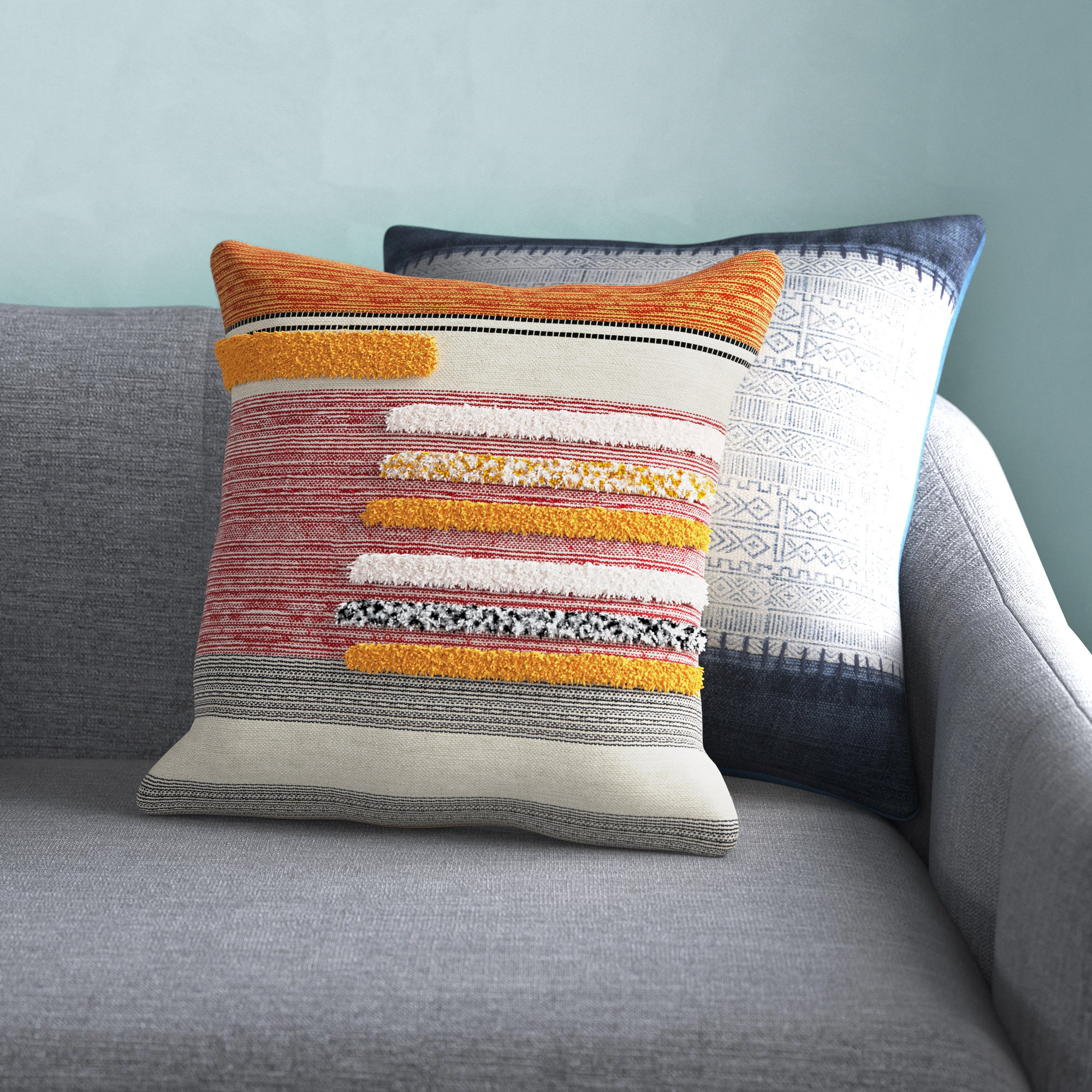 Mistana™ Davon Square Cotton Pillow Cover and Insert & Reviews | Wayfair mistana-davon-square-cotton-pillow-cover-and-insert-reviews-wayfair