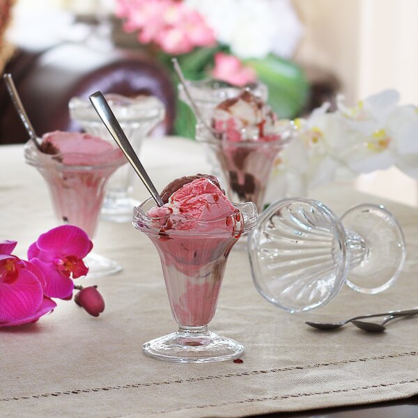 4-Size Plastic Sundae Cup Milkshake Smoothie Salad Ice Cream Serving Glasses 