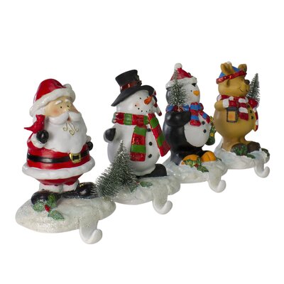 Set Of 4 Santa  Snowman  Penguin And Reindeer Christmas Stocking Holders 5.75 -  Northlight Seasonal, NORTHLIGHT DW27719