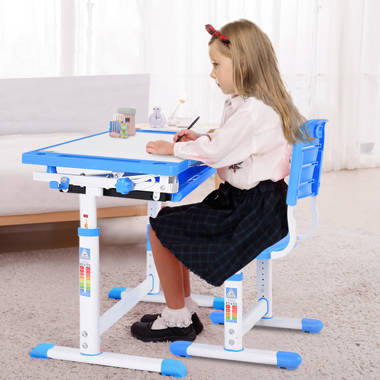 Details about   Adjustable Height Children's Desk Chair Set Child Study Desk Kids Study Table US 