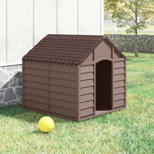 TTY Inch Indoor Outdoor Dog House Big Dog House Plastic Dog Houses for Small Medium Large Dogs High All Weather Dog House with Base Support for Winter 